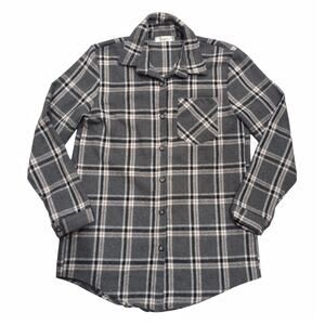 BRONXTON Mens Plaid Oversized Shirt Long Sleeve Flannel Style Button Up Size S